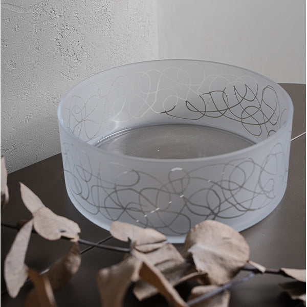 Abstract Large Bowl Glazed Satin 25 cm - وعاء كبير بنقش Abstract 25 سم