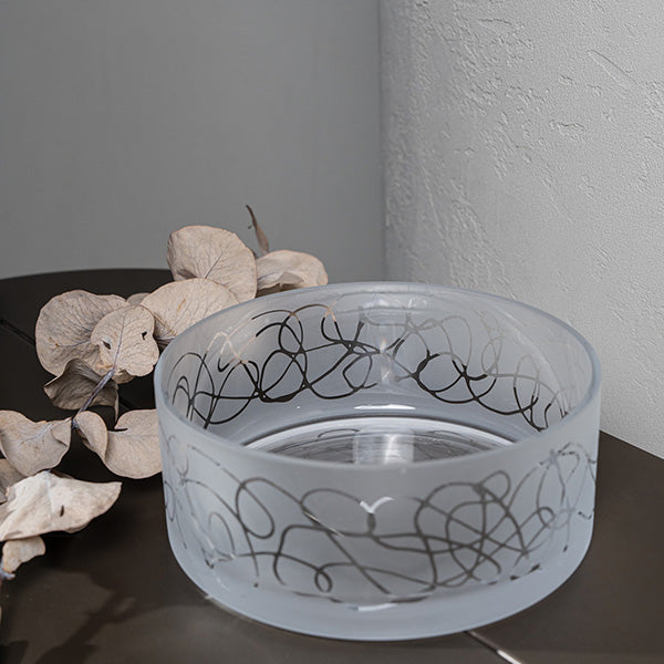 Abstract Large Bowl Glazed Satin 25 cm - وعاء كبير بنقش Abstract 25 سم