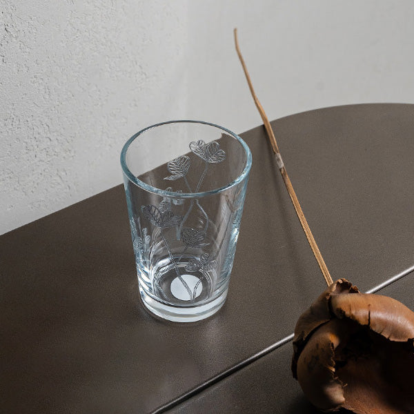 Silver Botanical Drinking Glass Set - طقم اكواب بنقشة نباتية فضي