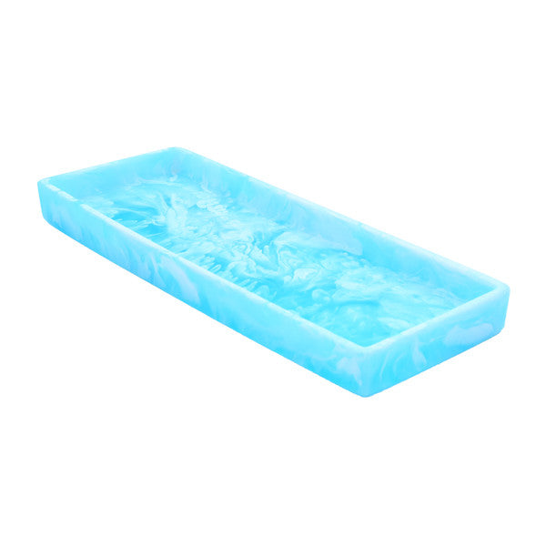 Resin Rectangle Tray 31x14x6 cm, Aqua Color - صينية ريزن مستطيلة , لون أزرق