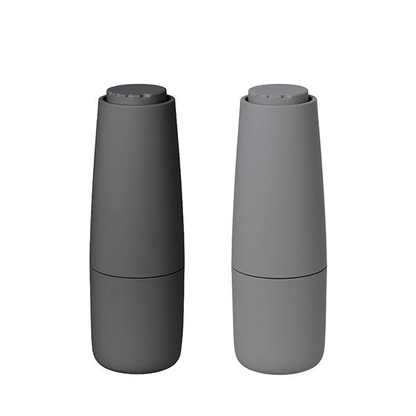 SALPI Salt & Pepper Mills Set 2pcs, Charcoal & Grey Color - مطحنة SALPI للملح والفلفل 2حبة, لون رمادي & رمادي غامق