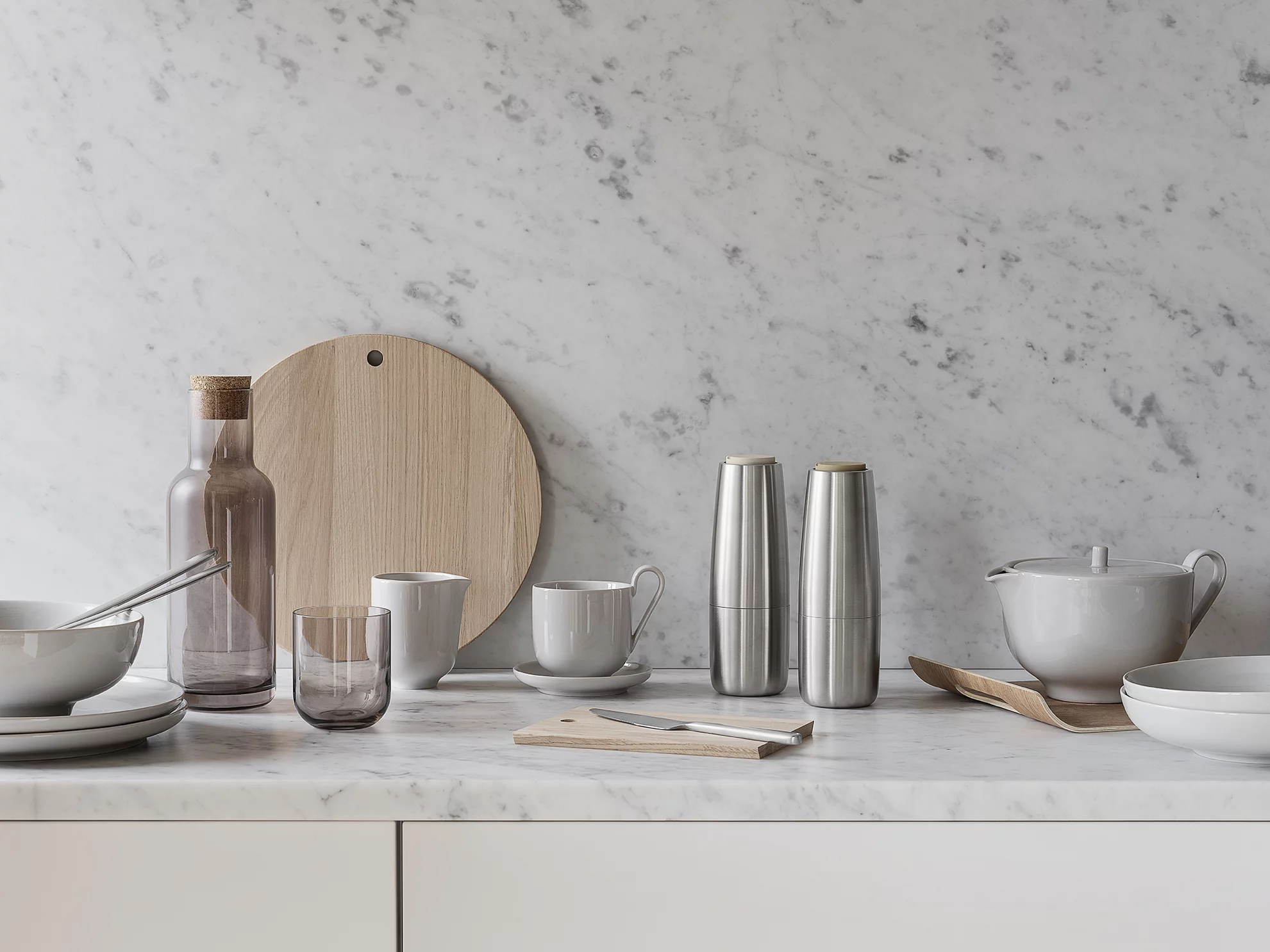 Set of 2 Thermo Mug 250ml, Mourning Dove Color - مجموعة 2 أكواب حرارية 250مل, لون رمادي فاتح