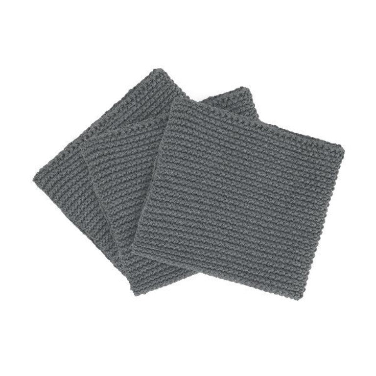 WIPE PERLA Set of 3 dishcloths, Sharkskin Color - WIPE PERLA مجموعة 3 مناشف , لون رمادي