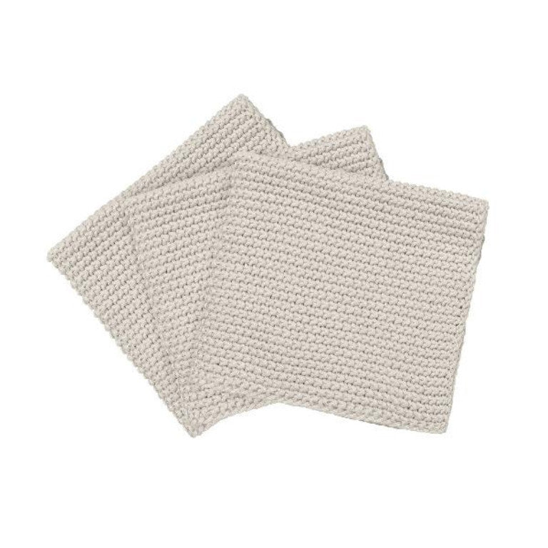 WIPE PERLA Set of 3 dishcloths, Moonbeam Color - WIPE PERLA مجموعة 3 مناشف , لون أبيض دافيء