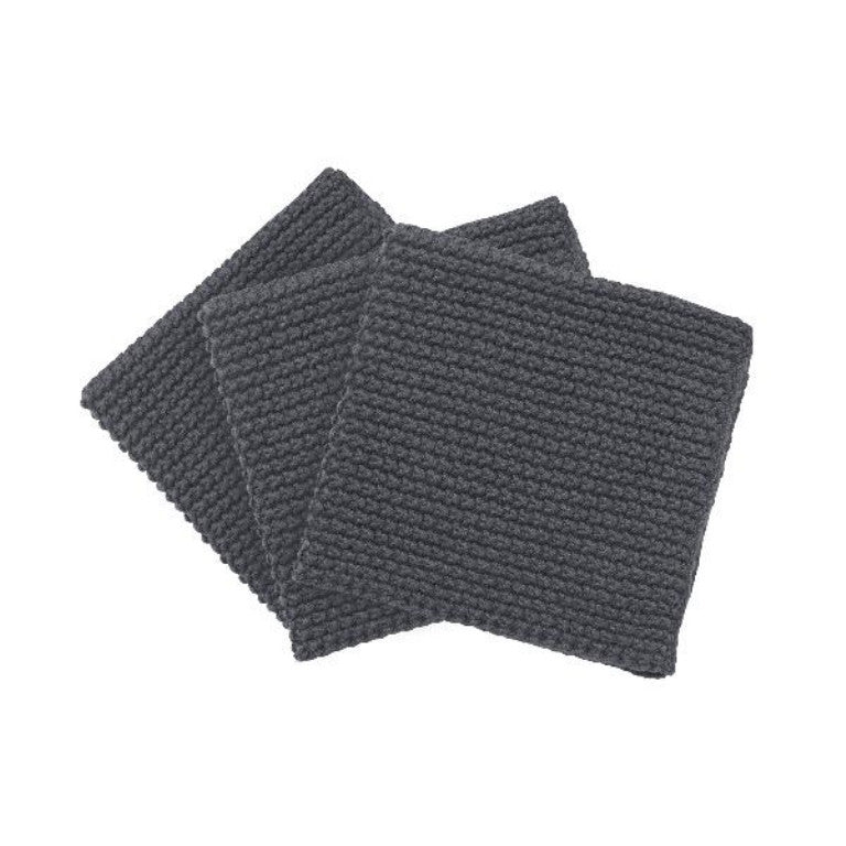 WIPE PERLA Set of 3 dishcloths, Magnet Color - WIPE PERLA مجموعة 3 مناشف , لون رمادي داكن