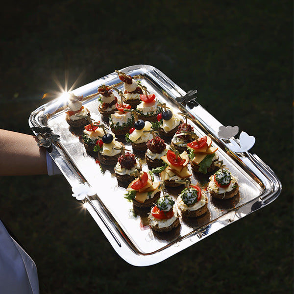 Botanical Rectangular Tray With Acrylic Insert - صينيه مستطيله مع قاعده اكريلك للحمايه