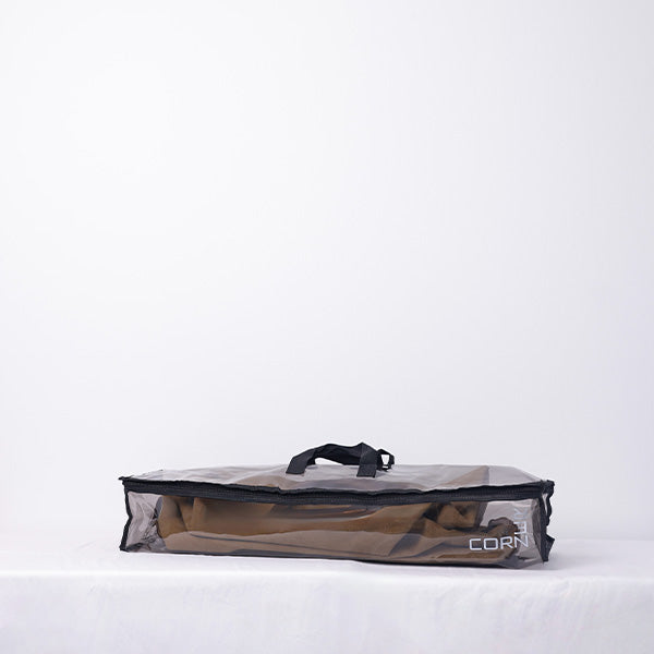 Large Off White Duffle Bag With Shoulder Strap - BROWN STRAP 83x18x45cm - 83x18x45cm حقيبة يد كبيرة باللون الأبيض مع حزام كتف- حزام بني