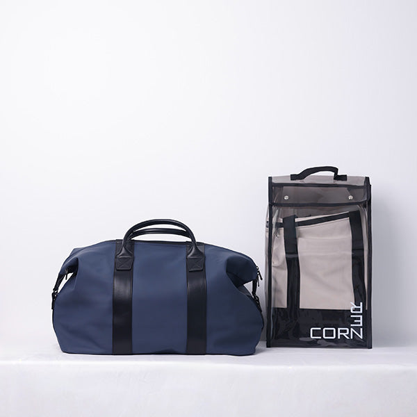 LARGE NAVY - DUFFLE BAG - BLACK HANDLE 79x26.5x36cm - 79x26.5x36cm حقيبة كتف كبيرة باللون الكحلي - مقبض أسود