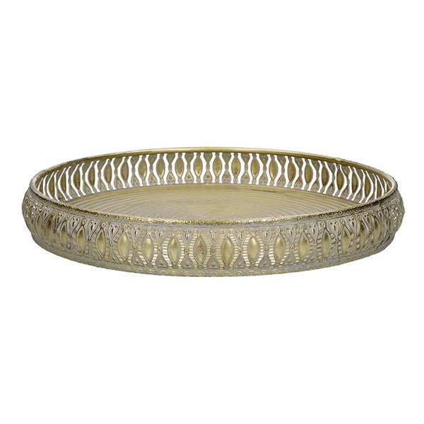 ISABELLA Metal Tray 65.5x6.5cm, Gold Color - صينية معدنية مستديرة 6.5x65.5سم, لون ذهبي