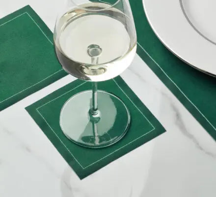 English green Napkin 11,7x11,7 100% Cotton, Rolls 50 - مناديل سفرة قطنية 11,7×11,7 اخضر– 50 قطعة
