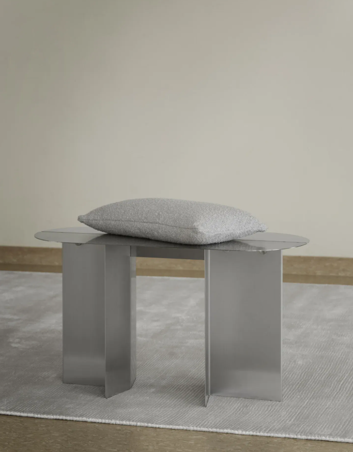 Bench - ORU - Stainless steel matt 35 X80 X45 CM - مقعد - ORU - ستانلس ستيل مطفي