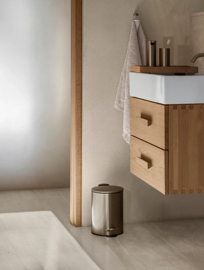 Pedal Bin -TUBO- Brass - 21 X 17 X 24 CM 3 Liter - سلة دواسة -توبو- نحاس - 3 لتر