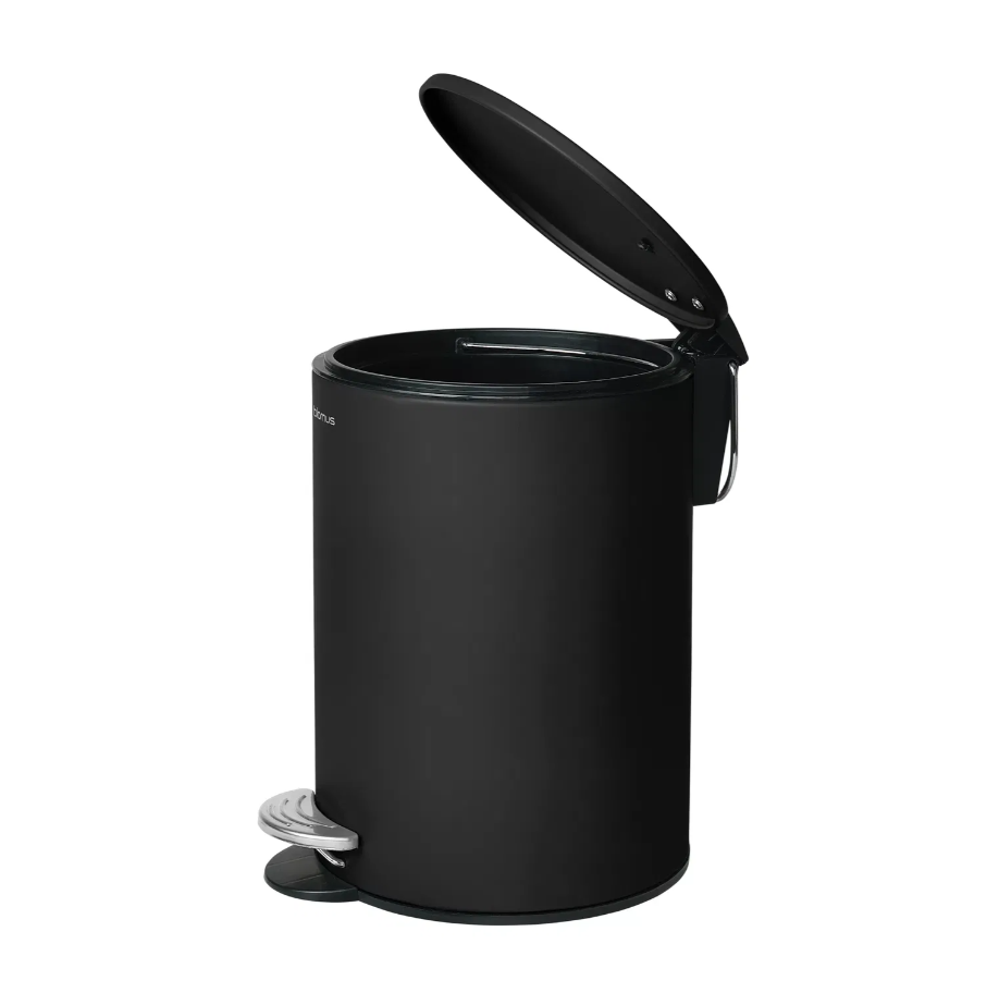 Pedal Bin - TUBO - Black - 21 X 17 X 24 CM 3 Liter - سلة دواسة - توبو- أسود - 3 لتر