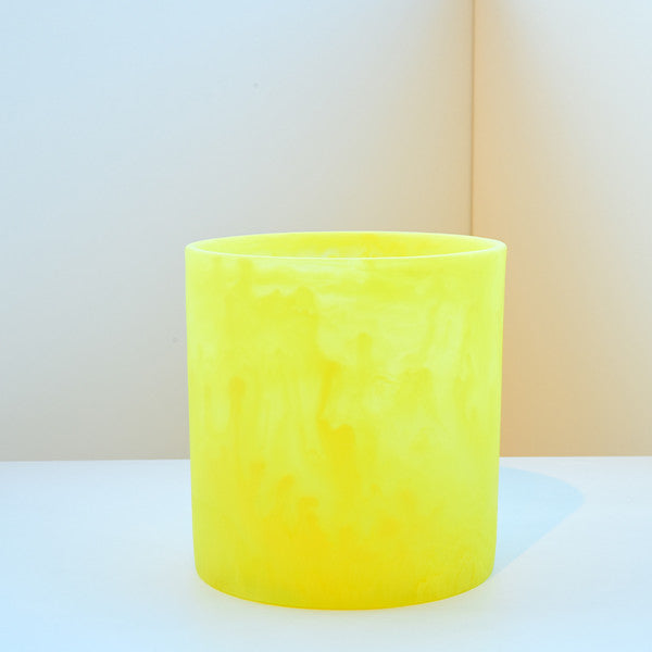 Round Waste Basket 23x23x23 cm, Yellow Color - سلة مهملات دائرية 23x23x23 سم, اللون أصفر