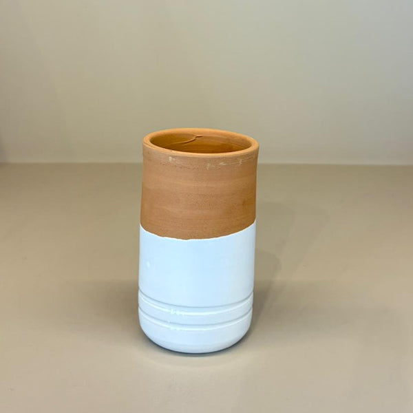 MEN TEEN WATER DRINKING POT , White - كوب من الفخار - ابيض
