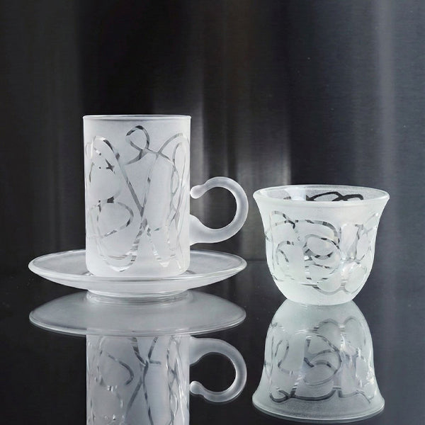 Abstract Istekana & Gahwa Set - طقم استكانات شاي وقهوة نقش Abstract