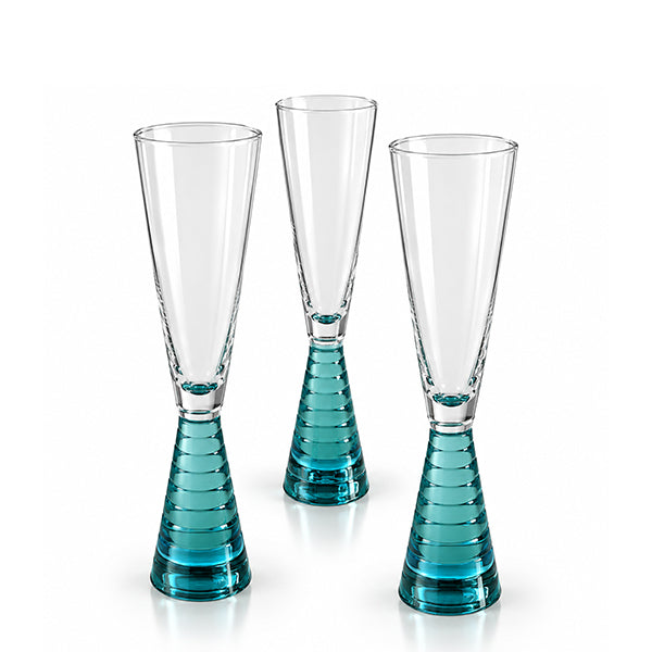 set of 3 glass flutes - طقم أكواب زجاجية , 3 قطع