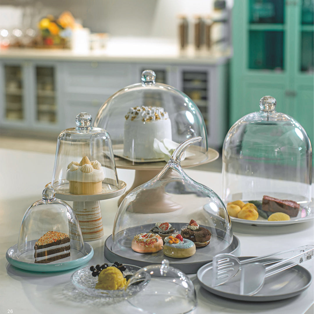 Morleos Harmony Cake Cover With Handle 25.7cm - غطاء كيك اكليريك بمقبض