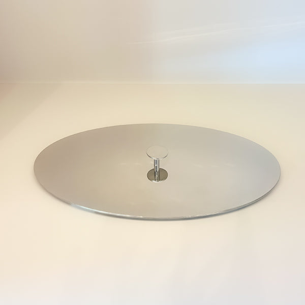 Oval Lid stainless steel 44x27 CM - غطاء بيضاوي , فضي