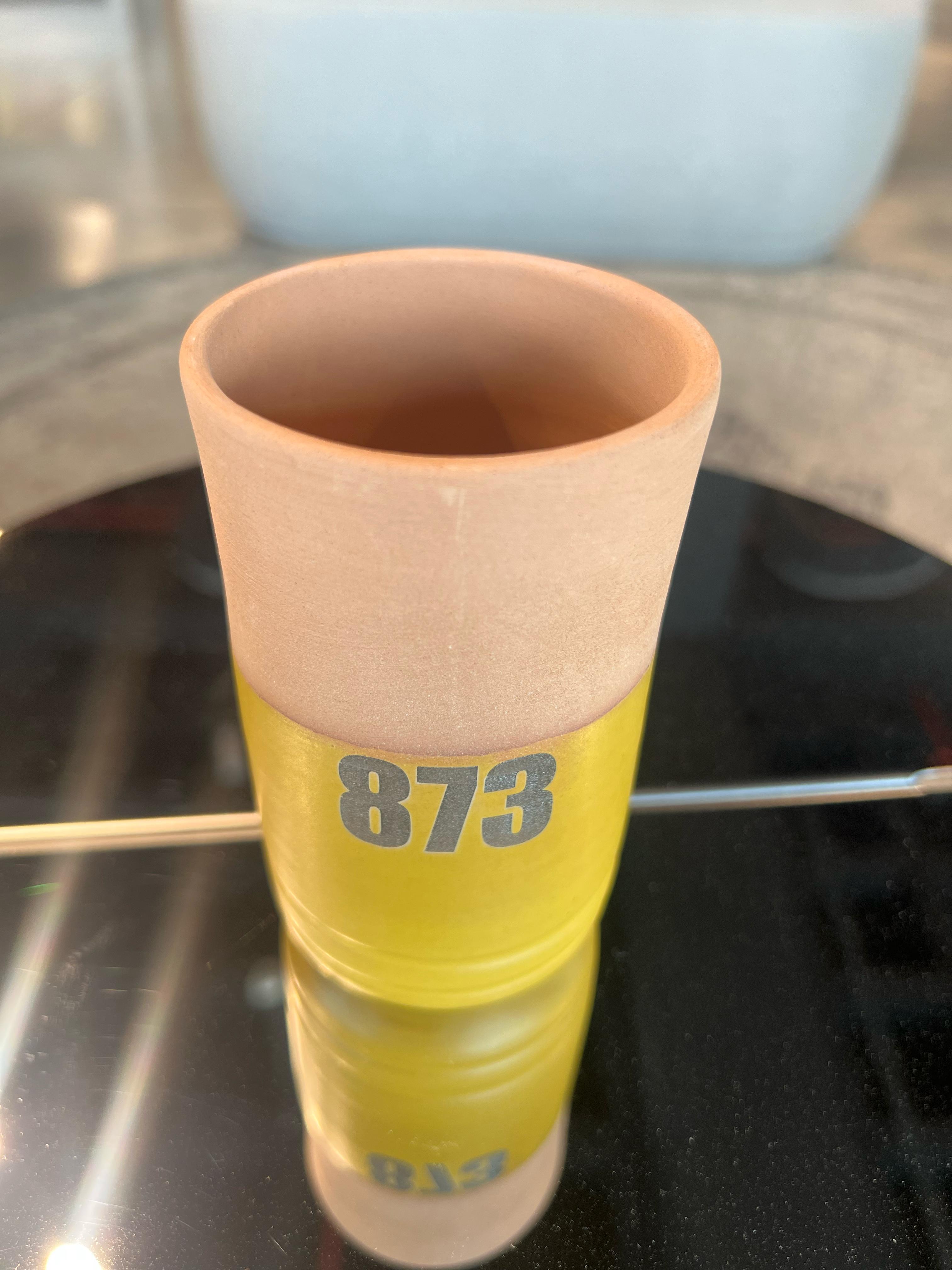 MEN TEEN WATER DRINKING POT , Yellow- كوب من الفخار - أصفر