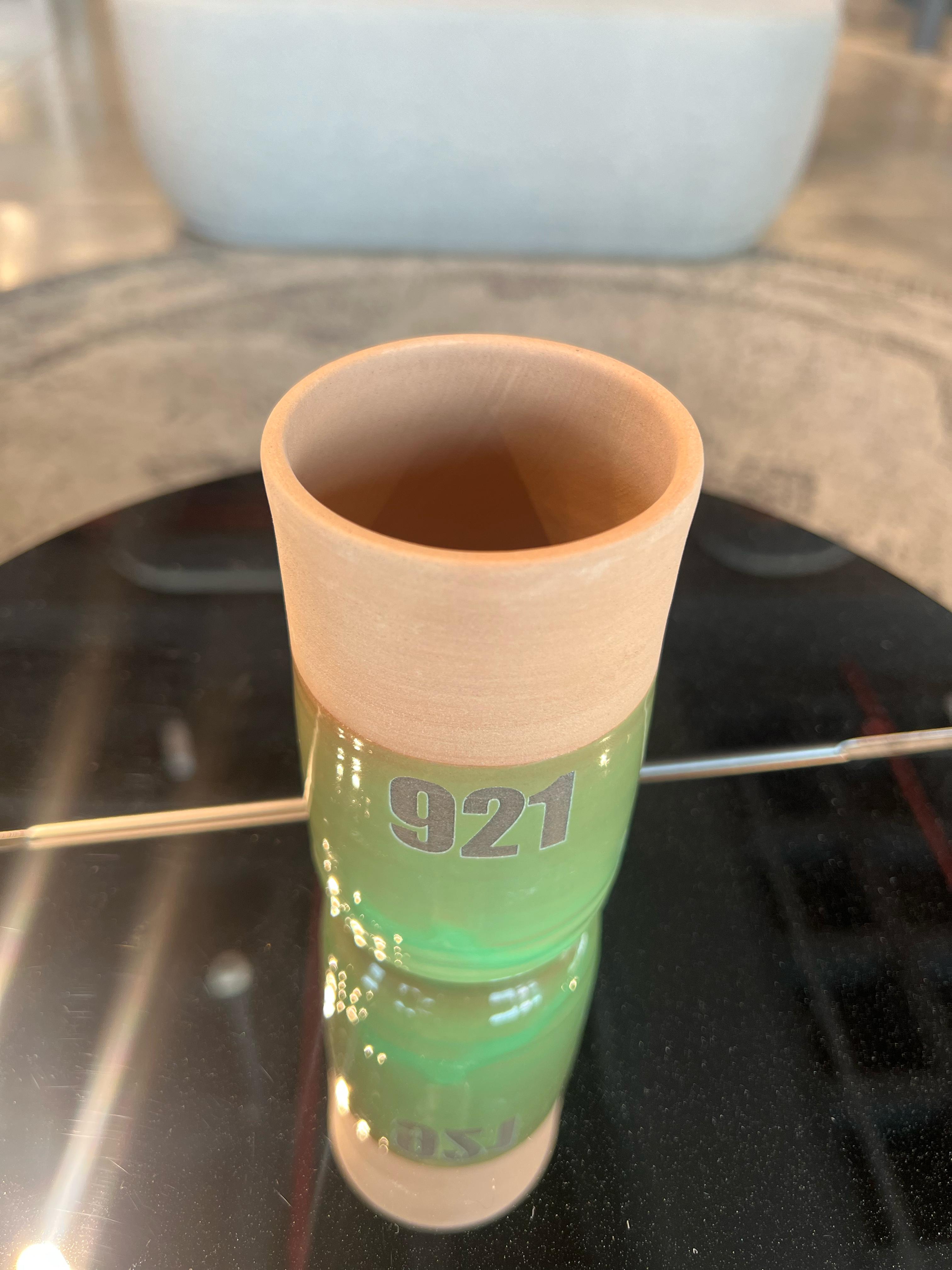 MEN TEEN WATER DRINKING POT , Green- كوب من الفخار - أخضر