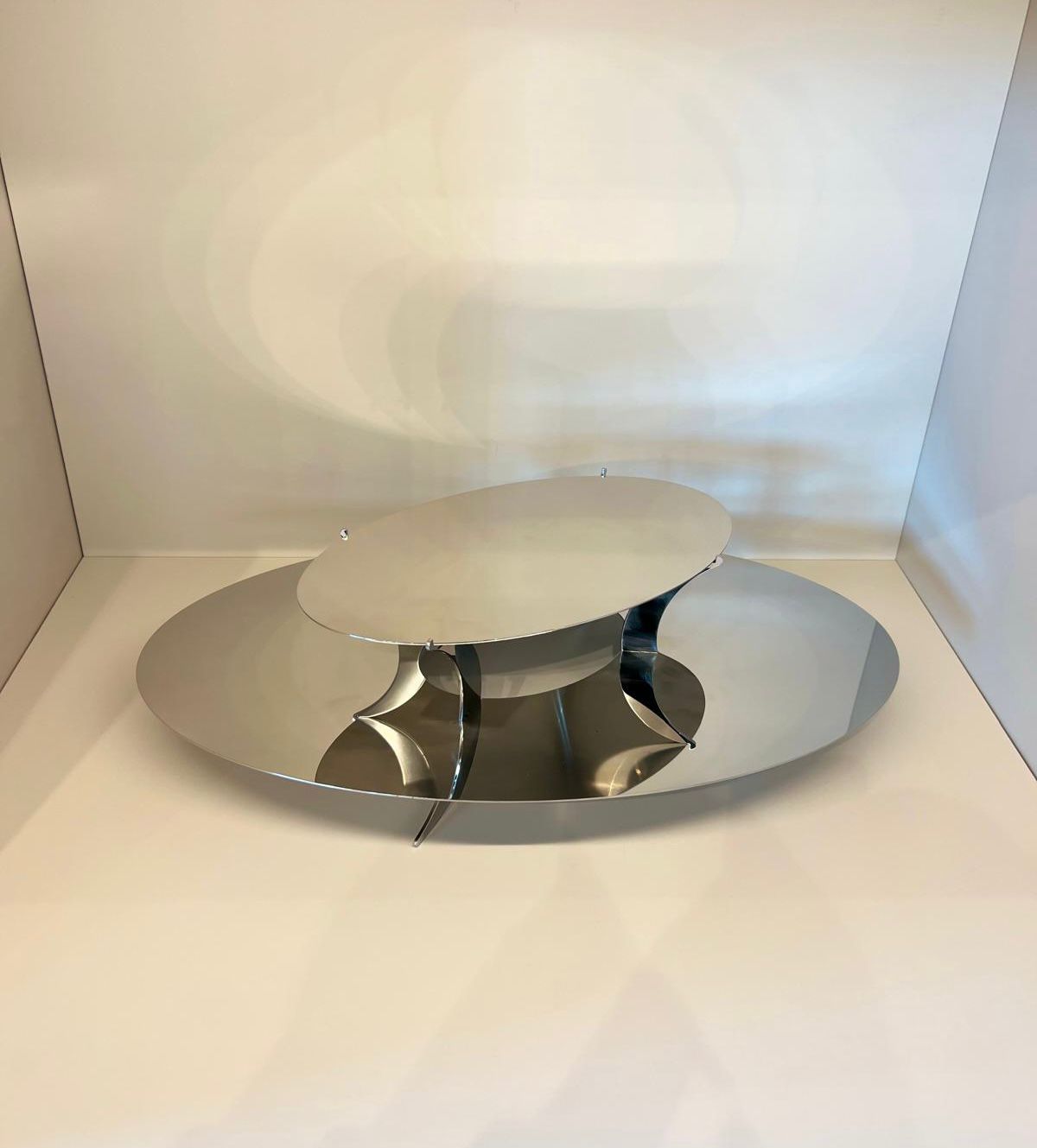 Stand Stainless Steel W/2 OVAL PLATES 60x34 CM