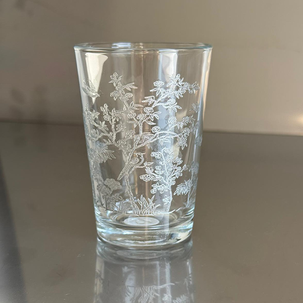 Silver Forest Drinking Glass Set - طقم اكواب بنقش الطائر والغصن الفضي