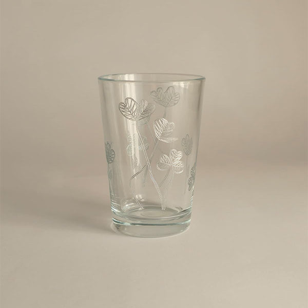 Silver Botanical Drinking Glass Set - طقم اكواب بنقشة نباتية فضي