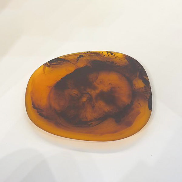 ORGANIC PLATTER MEDIUM TURTOISE 14.1X1.1 CM - 14.1X1.1 cm طبق وسط بني