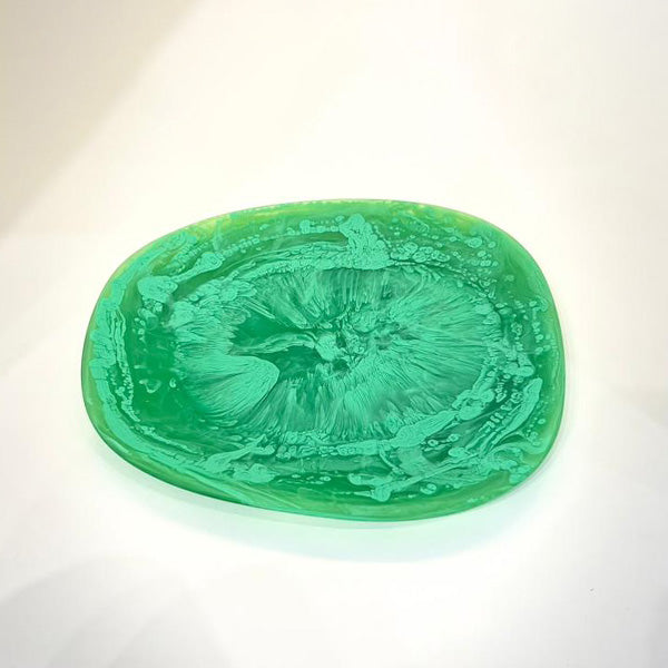 ORGANIC PLATTER MEDIUM PERIDOT 14.1X1.1 CM - 14.1X1.1 cm طبق وسط أخضر