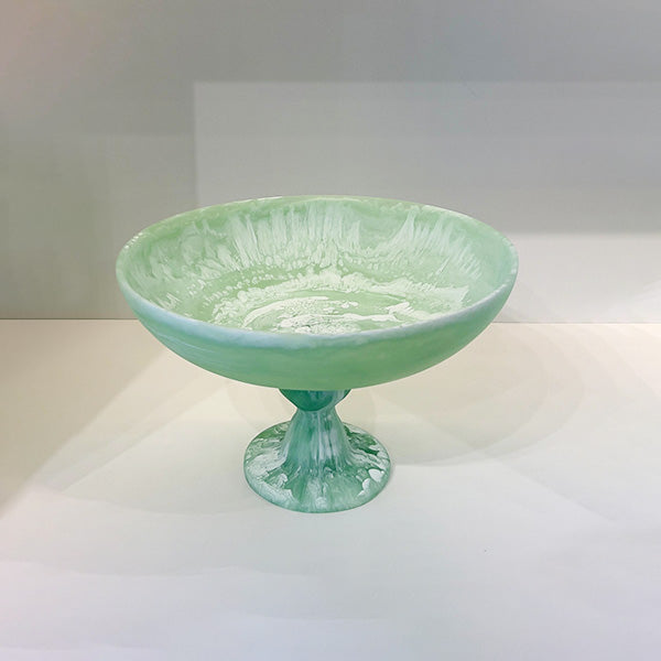 PEDESTAL BOWL MINT 30 CM -وعاء قاعدة أخضر 30 سم