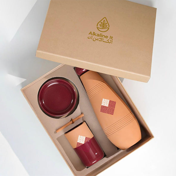 Al Kailane Set Maroon - طقم فخار عنابي