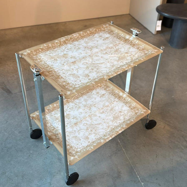 Acrylic Trolley Chrome Decor Arabella Beige - عربية تقديم قابلة للطي , بيج