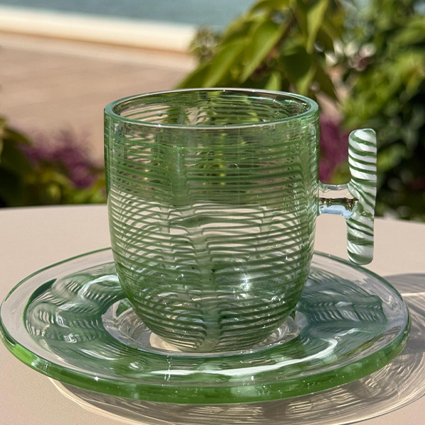 Espresso Cup/Saucer Set ,Green - طقم اكواب إسبرسو مع صحن ,أخضر