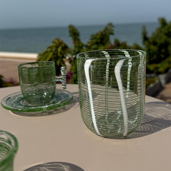 Drinking Glass Set , Green - طقم اكواب , أخضر