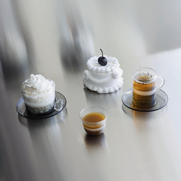 6 pcs Ice Cream Cup, Grey&White- 6 قطع كوب آيس كريم رمادي وأبيض