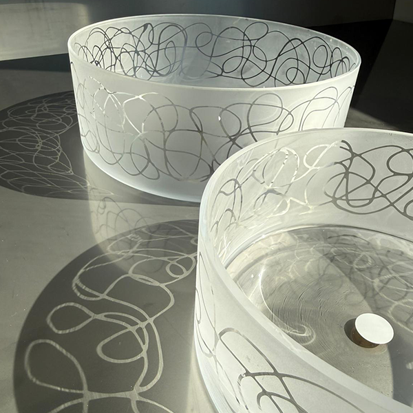 Abstract Small Bowl Glazed Satin 20 cm - وعاء صغير بنقش Abstract 20 سم