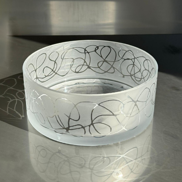 Abstract Small Bowl Glazed Satin 20 cm - وعاء صغير بنقش Abstract 20 سم