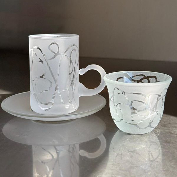 Abstract Istekana & Gahwa Set - طقم استكانات شاي وقهوة نقش Abstract