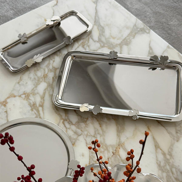 Botanical Rectangular Tray With Acrylic Insert - صينيه مستطيله مع قاعده اكريلك للحمايه