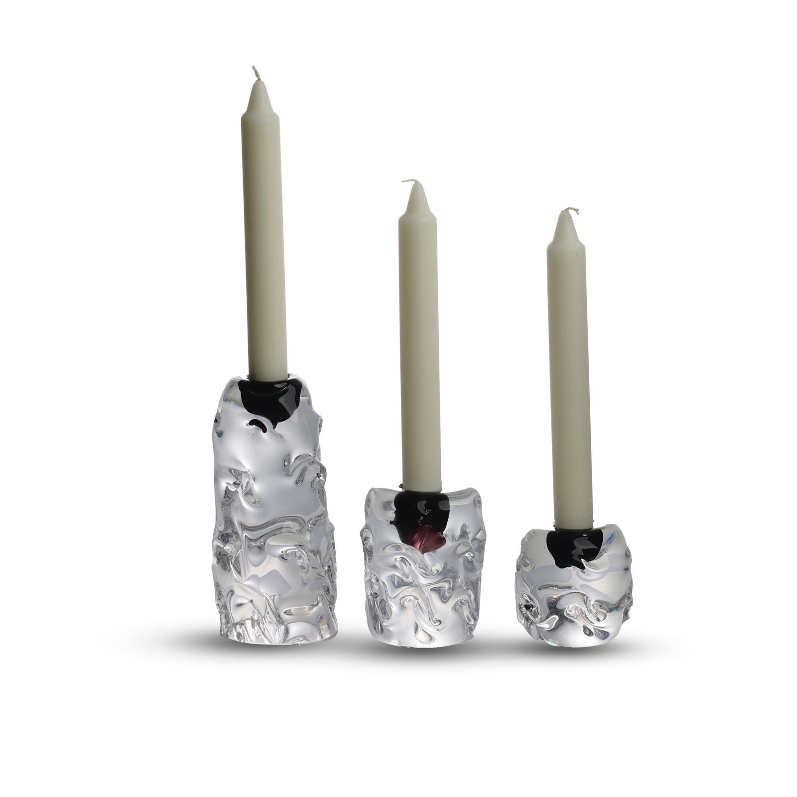 Crystal melt candle holders set - طقم شمعدان