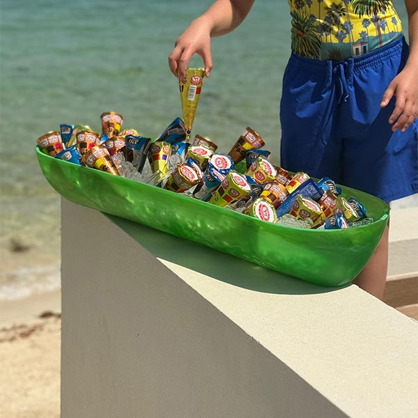 JUMBO BOAT BOWL PERIDOT 93x34x17CM - وعاء قارب أخضرجامبو 93x34x17CM