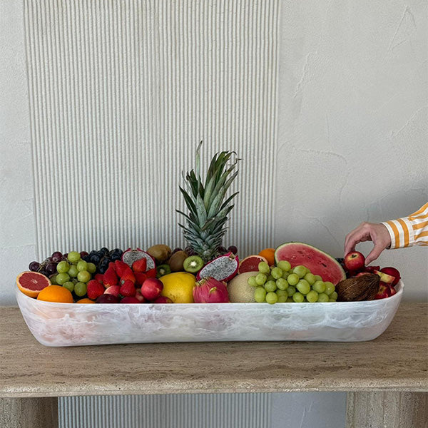 JUMBO BOAT BOWL WHITE 93x34x17CM CM - وعاء قارب أبيض جامبو 93x34x17 سم