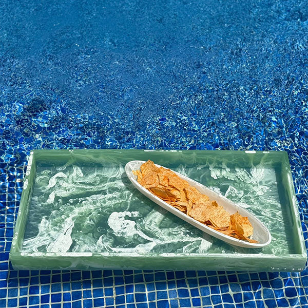 BOAT BOWL MEDIUM 45 x 11 x 6 CM WHITE - وعاء قارب متوسط 45 × 11 × 6 سم أبيض