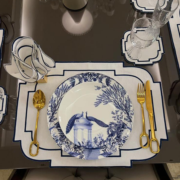 Piadro Navy Blue Line Placemats – Set of 3 - طقم مفارش طاولة بياودرو كحلي مخطط – 3 قطع