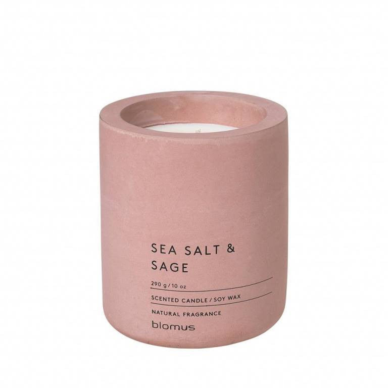 Large Scented Candle 11cm, Sea Salt & Sage Fragrance - شمعة عطرية كبيرة 11سم, رائحة ملح البحر والميرمية