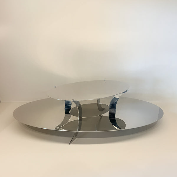 Stand Stainless Steel W/2 OVAL PLATES 60x34 CM