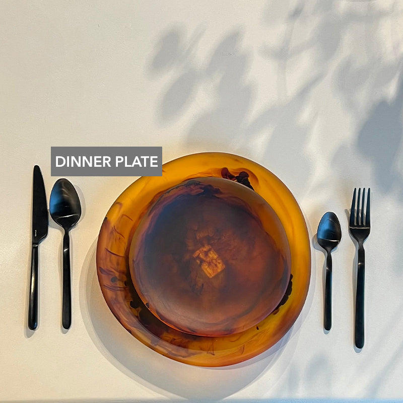 Dinner Plate Single ,Tortoise - صحن عشاء , بني