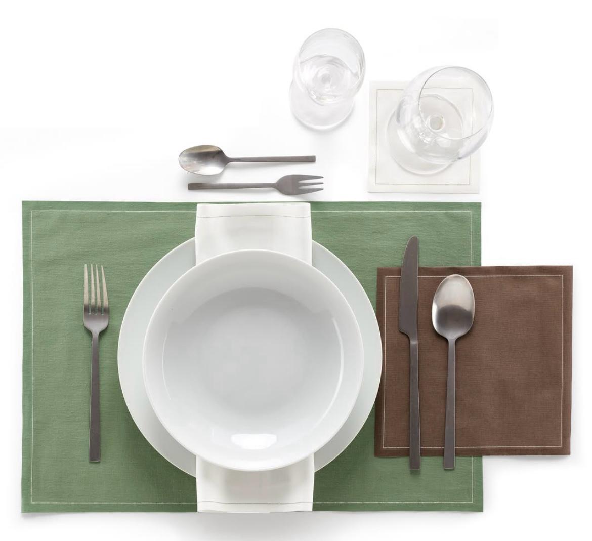 COTTON PLACEMAT , 48 x 32 CM, EUCALYPTUS GREEN_ - مفارش أطباق قطنية، 48 × 32 سم، أخضر