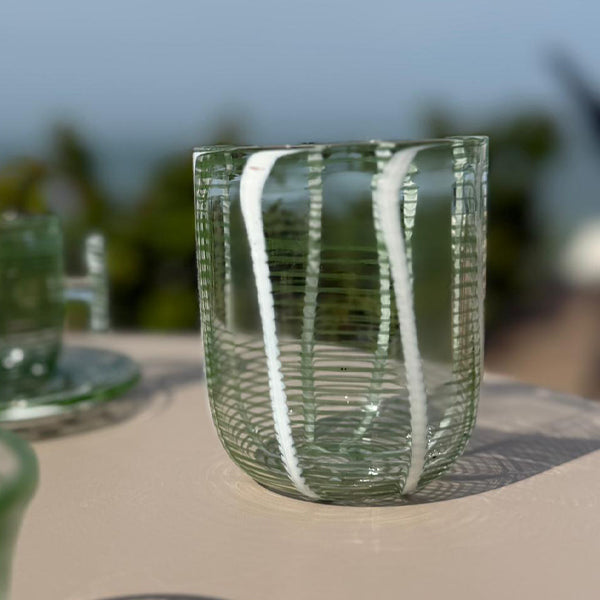 Drinking Glass Set , Green - طقم اكواب , أخضر